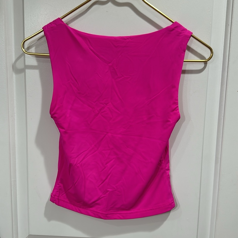 WHITE FOX NEON HOT PINK CROP TANK TOP XS - Picture 5 of 6